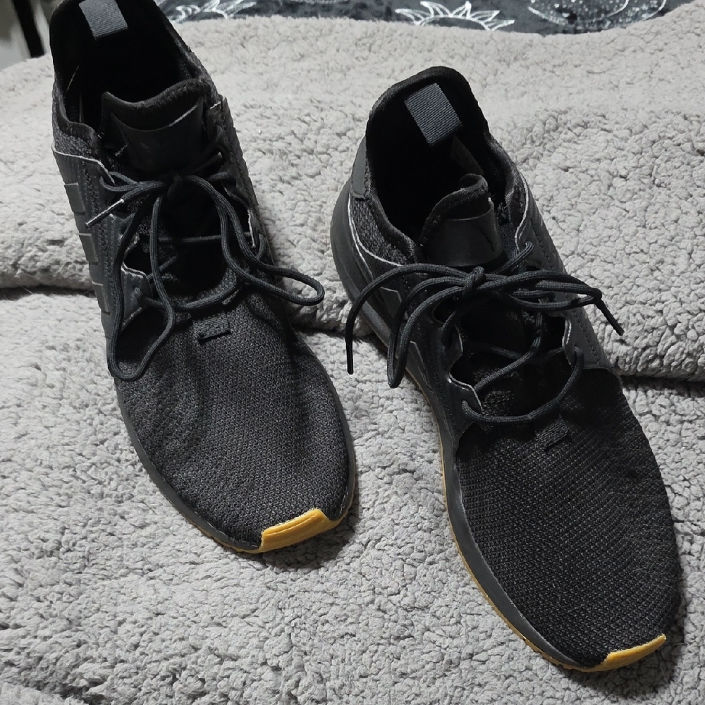 adidas Men's Athletic Shoes in Black with Gold Accents